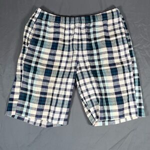 Paul Smith Shorts Men's Size 32 Plaid Linen Blend Chino Drawstrings Preppy Golf